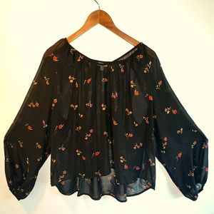 Long-Sleeve Flower Blouse (Never Worn) 🥀